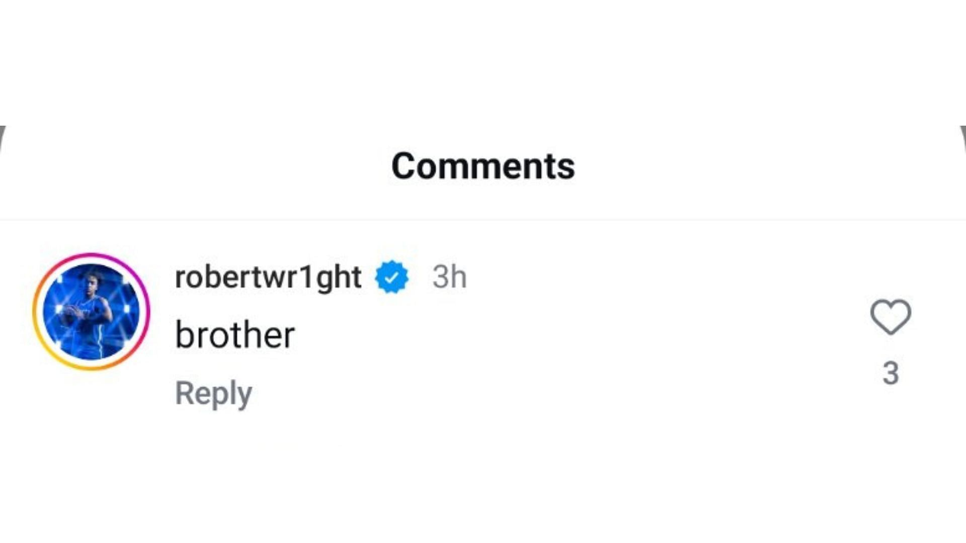 BYU signee Rob Wright commented on Liam McNeeley's Instagram post about his recent stint at the NBA Draft Combine. Source: Instagram/@liammcneeley